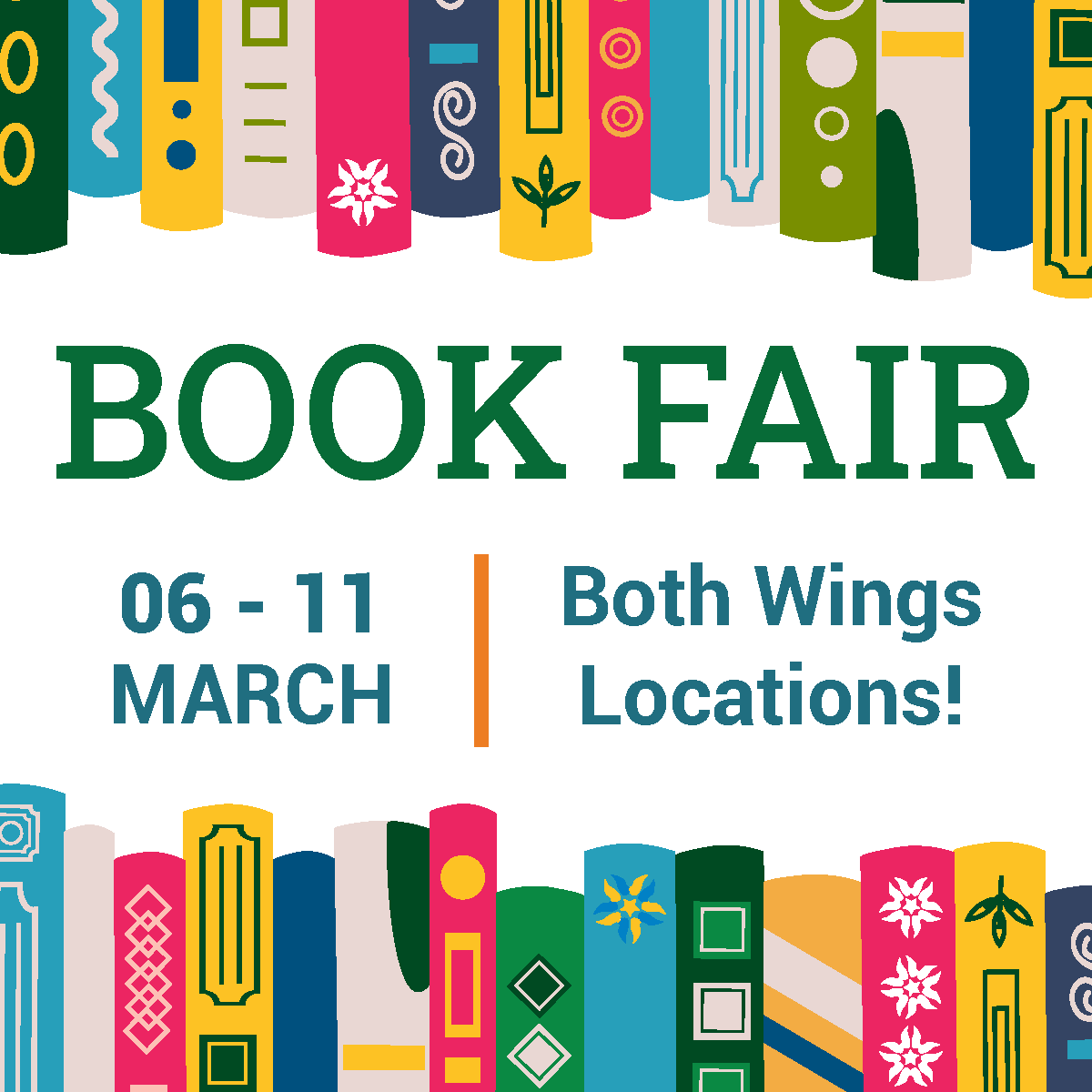 Wings Book Fair benefits our care and camp program by providing new books (50% of sales goes to purchasing books!).