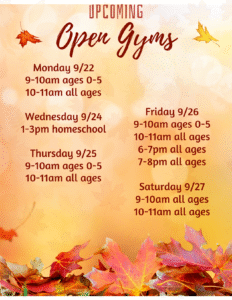 this weeks open gyms